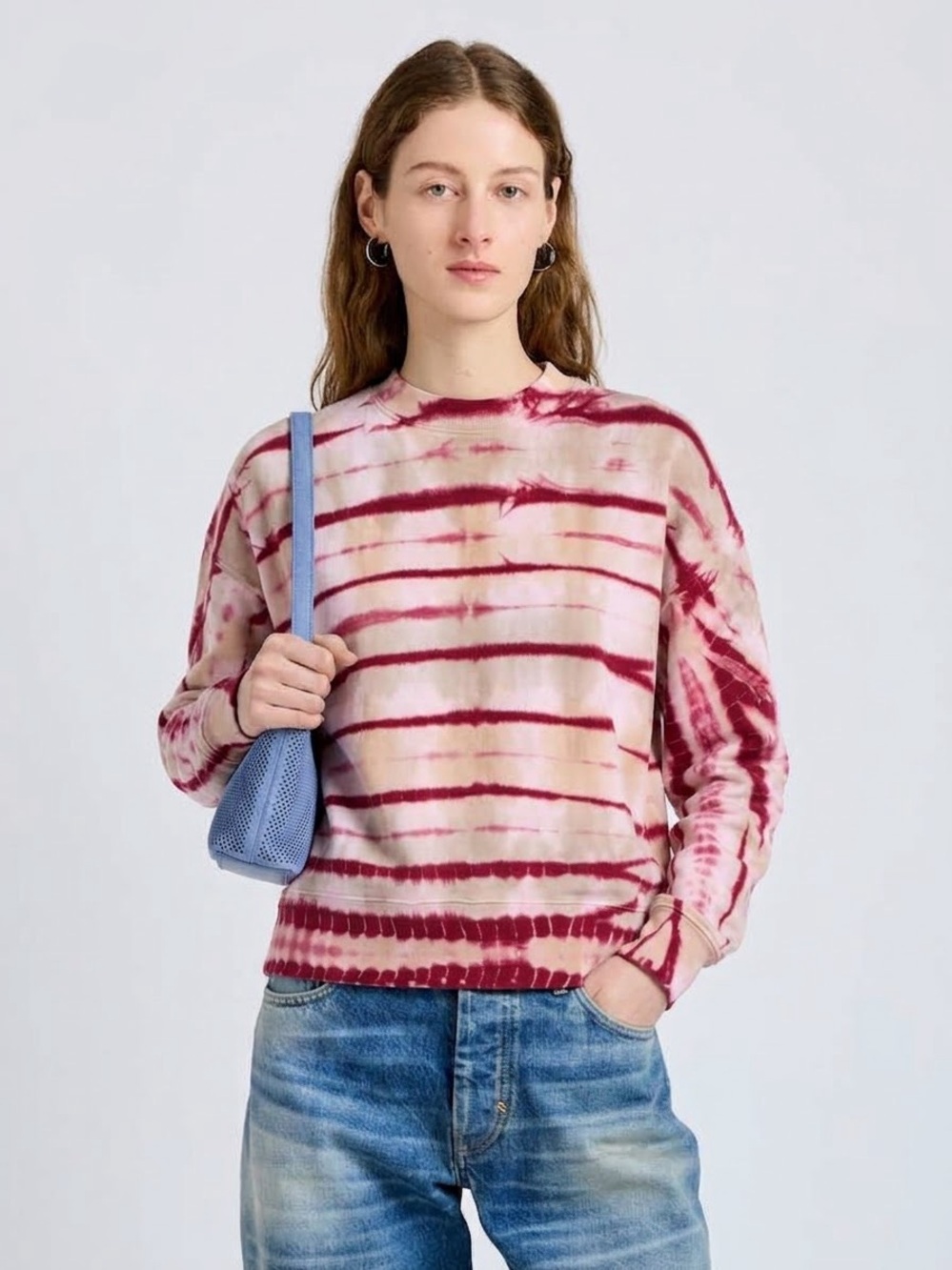Proenza Schouler White Label Pink Tie-Dye Crewneck Sweatshirt
